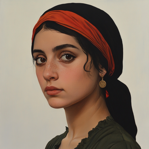 Portrait of Young Assyrian Woman in Melancholy