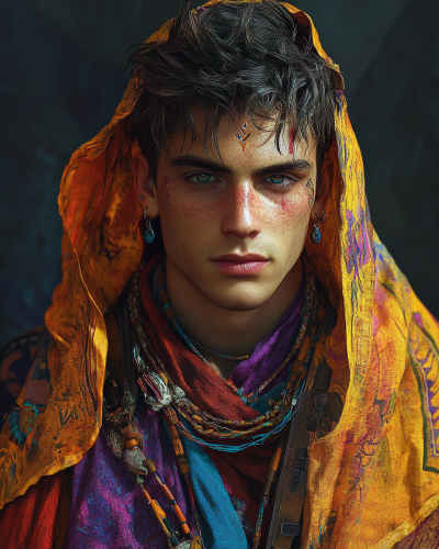 Portrait of Young Male Model in Fantasy RPG