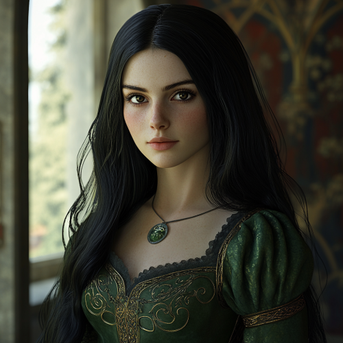 Portrait of a beautiful Celtic woman in medieval attire