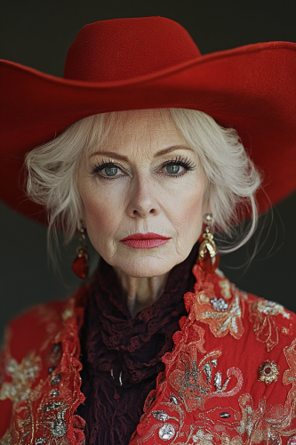 Portrait of a dark and beautiful saloon madame