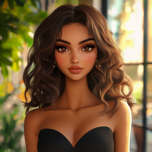 Portrait of confident Persian woman in chic outfit