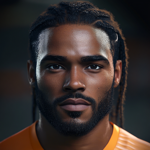 Portrait of tall, professional English soccer player