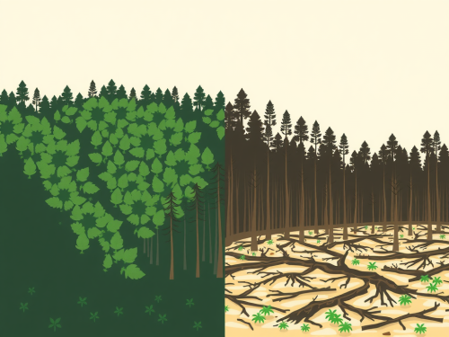 Poster Comparing Healthy Forest and Deforested Landscape
