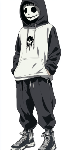 Powerful Anime Hero with Chakra Energy in Horror Style