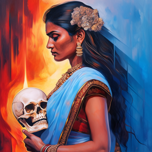 Powerful Tamil Woman Painting in Exotic Indian Palace