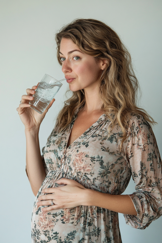 Pregnant Woman Posing for Water Drink Campaign