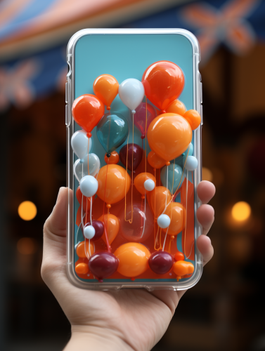 Premium feel glass phone with inflatable balloons