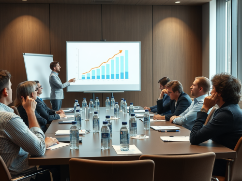 Presenter Charts Ignored by Bored Conference Room Audience