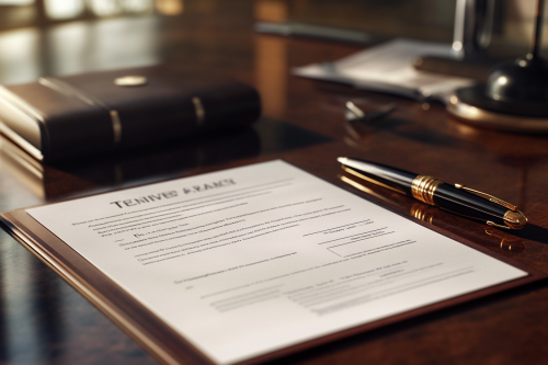 Professional Contract On Neat Desk With Stylish Pen Professional Contract On Neat Desk With Stylish Pen