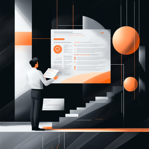 Professional confidently presents resume with highlighted action verbs