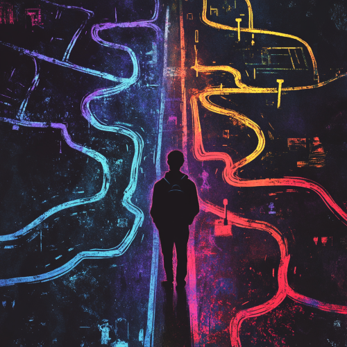 Professional stands at crossroads of career paths