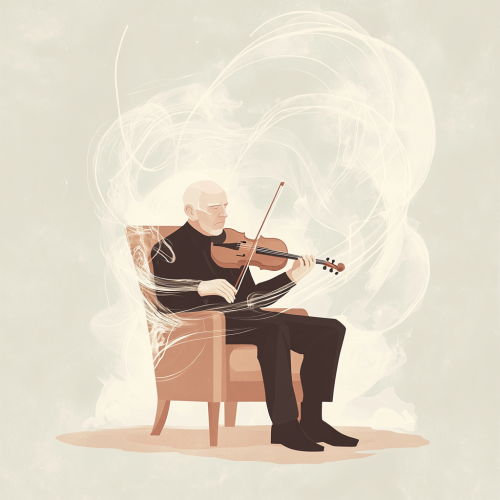 Professor X Playing Violin with Telepathic Guidance