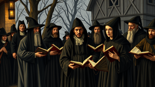 Puritans Disapprove as Carolers Stop Singing