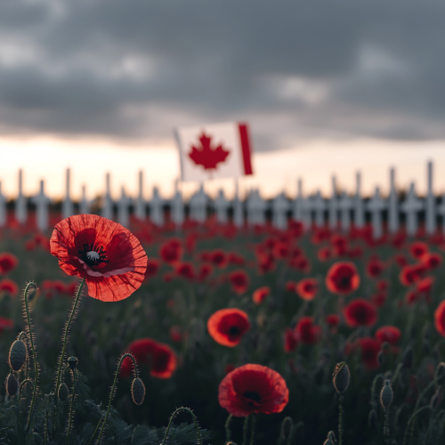 Quiet Field of Red Poppies: Remembering Fallen Soldiers