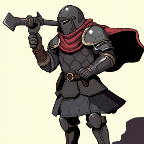 Quilted armor protecting warrior in quick drawing style.