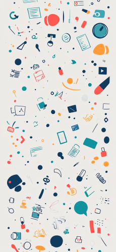 Quirky Tech Elements on Light Gray Background Quirky Tech Elements on Light Gray Background