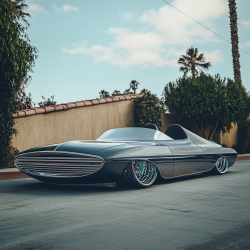 Rare Futuristic Low Rider Car with California Beach Style