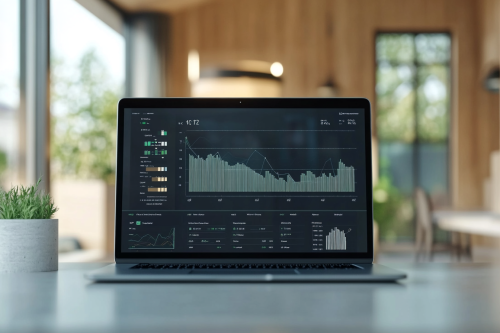 Real Estate Investment Interface on Laptop Screen