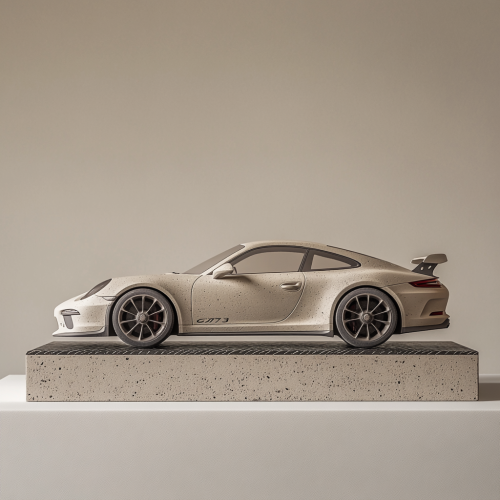 Realistic model of Porsche GT3 on carbon fiber