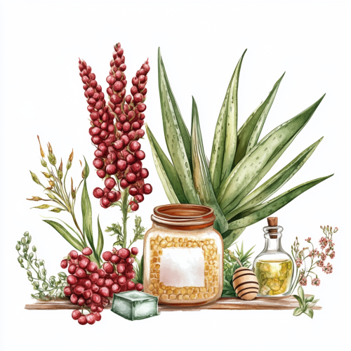 Red Orleans with Aloe Vera and Propolis Illustration