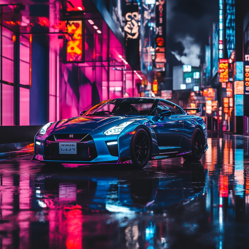 Reflecting NISSAN GT-R with technical elements in style.