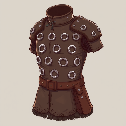 Reinforced leather armor with heavy metal rings