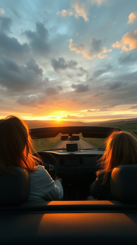 Road trip with friends in Ireland countryside Road trip with friends in Ireland countryside