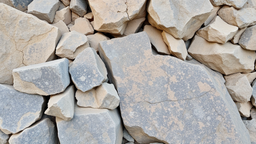 Rock formed by constantly flowing water in river bed.