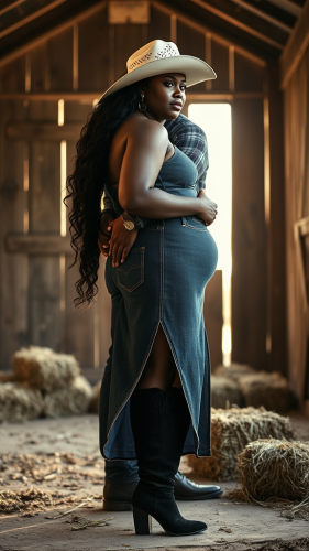 Romantic Country Setup with Elegant African American Couple