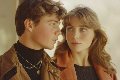 Romantic live music show with intimate young couple scene