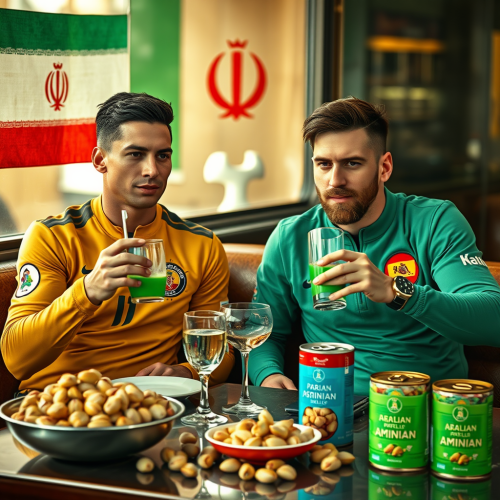 Ronaldo, Messi Enjoying Pistachios in Iranian Restaurant