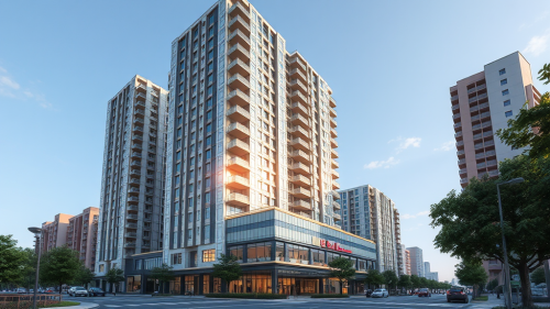 Rose Gold High-Rise with Commercial Base Floors