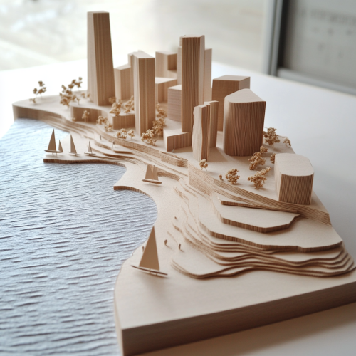 Sailing club massing model on 30,000 sqm site.