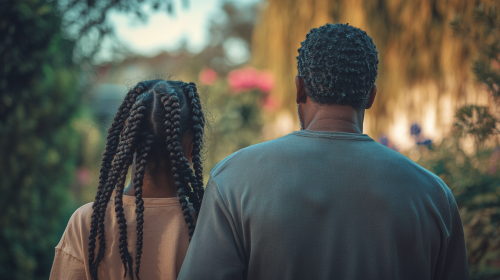 Samuel L Jackson walks with young girl