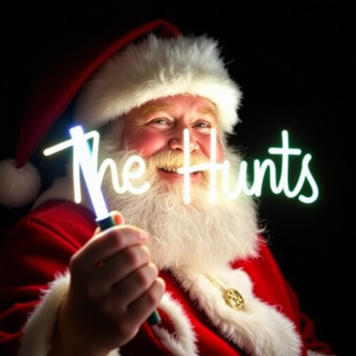 Santa Claus Creating 'The Hunts' with Glow Stick
