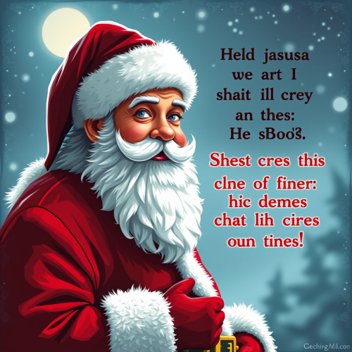 Santa Claus Displaying Funny English Quotes