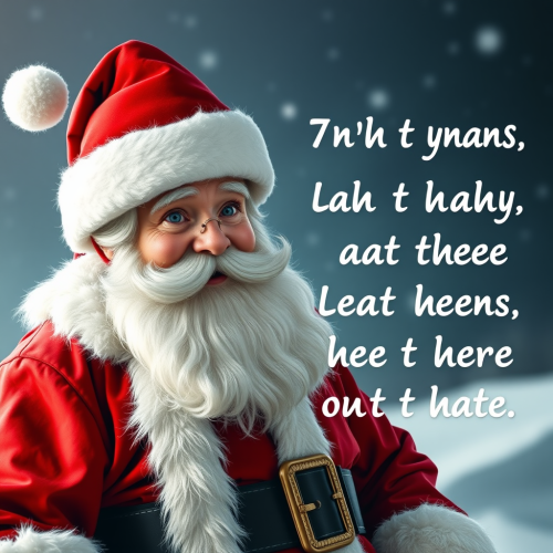 Santa Claus Displaying Humorous English Quotes
