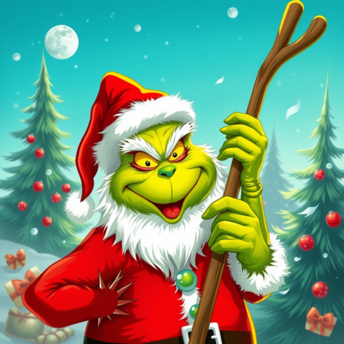 Santa Clause as the Grinch in Summer