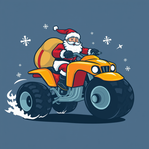 Santa Riding Festive Sports Bike with Gifts