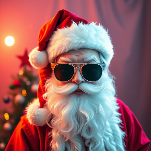 Santa Throwing a Party in Sunglasses