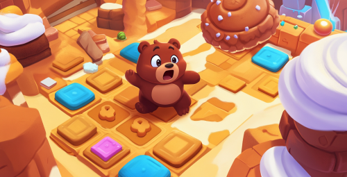 Scared Bear in Cookie Jam Game with Whipped Cream