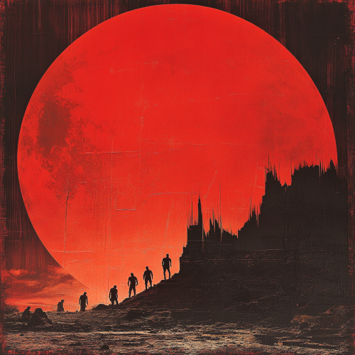 Scary zombie apocalypse during the eclipse at night