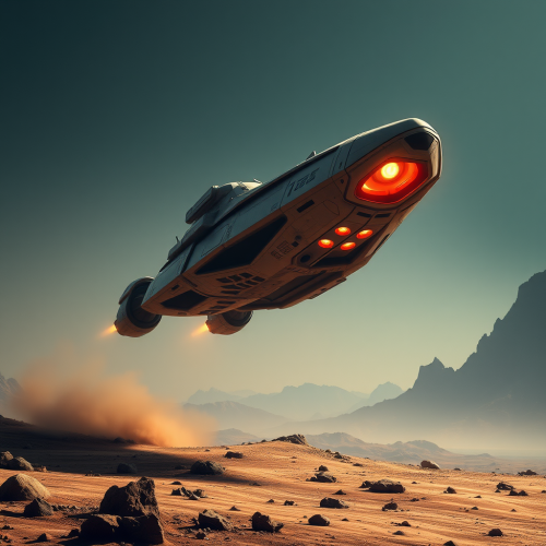 Sci-Fi Spaceship Landing on Alien Planet