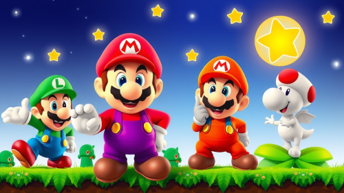 Seasonal Super Mario Character Backgrounds for PowerPoint