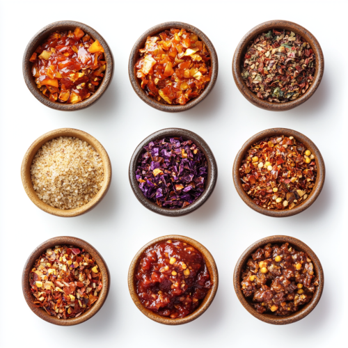 Seasonings for Tasty Flavors on White Background