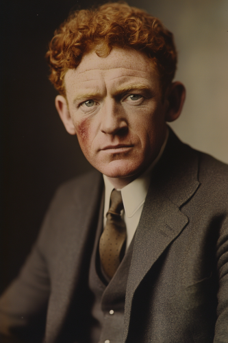 Serious Irish Man in Business Suit with Scar