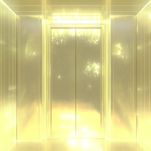 Shiny golden doors to sky city in Heaven