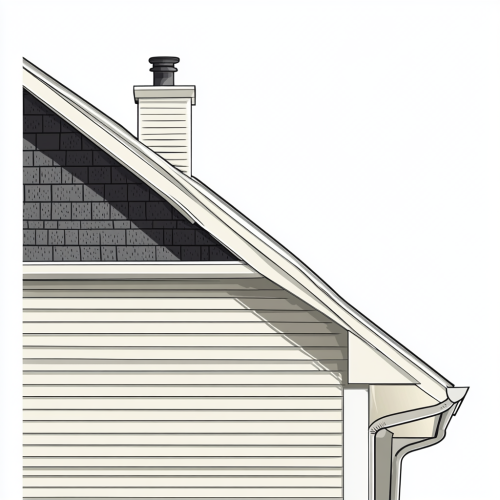 Side view of modern house with A-shape roof.