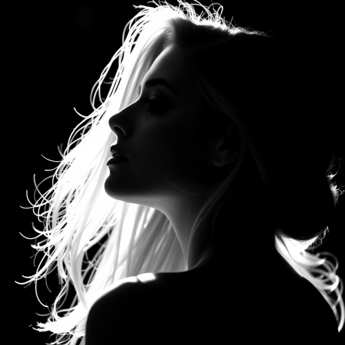 Silhouette Profile of a Young Caucasian Woman