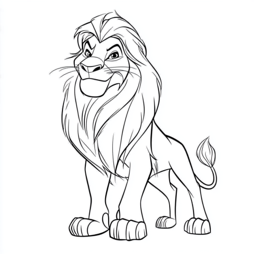Simba from Lion King coloring page for kids.